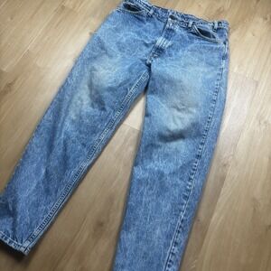 VTG USA 90s Levi's Men's Jeans Size 38x32 Blue Acid Wash Orange Tab Distressed